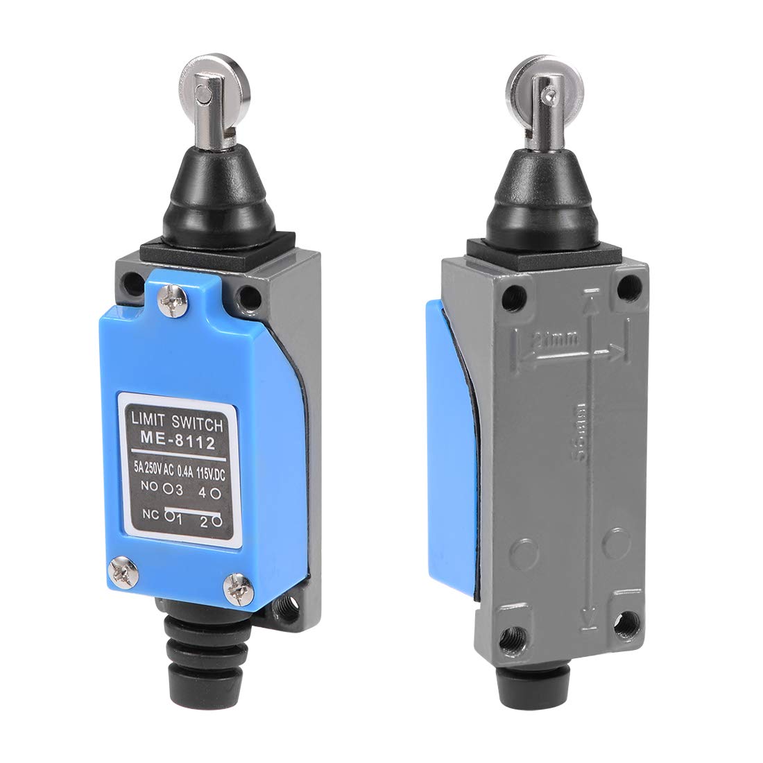 uxcell ME-8112 Roller Plunger Momentary Limit Switch 1NC+1NO 2Pcs